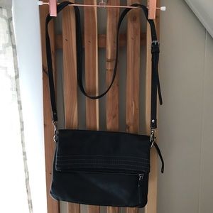 Boden Black Leather Cross Body Purse Adjustable